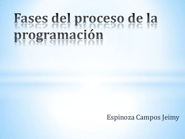 Fases del proceso de la programación