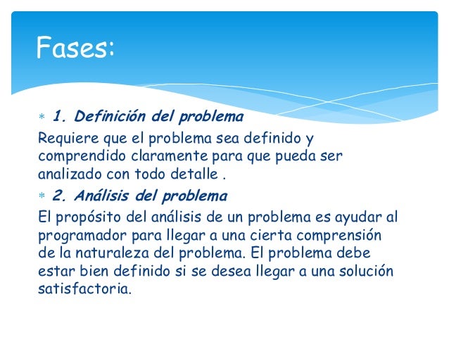 Fases del proceso de programación