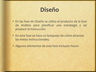 Fases del Diseño Instruccional