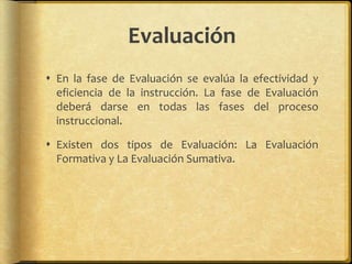 Fases del Diseño Instruccional