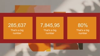 7,845,95
That’s a big
number
80%
That’s a big
number
285,637
That’s a big
number
 