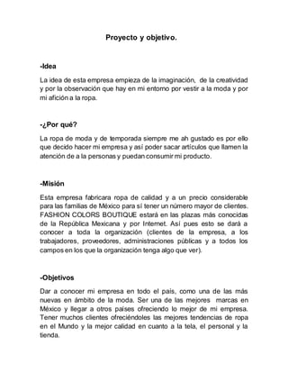 Fashion colors-boutique micro empresa