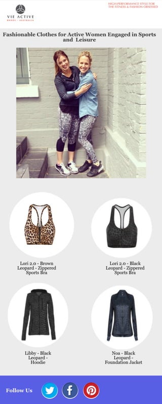 Fashionable Clothes for Active Women Engaged in Sports and Leisure 