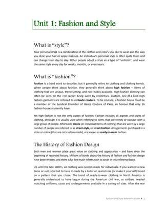 Fashion and style reference guide pdf | PDF