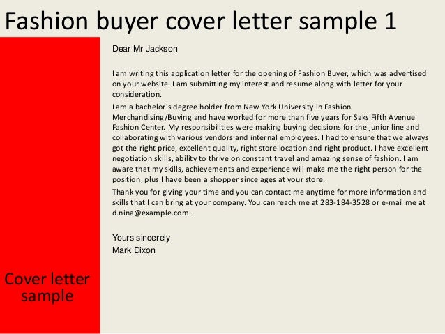 Cover letter for fashion buyer