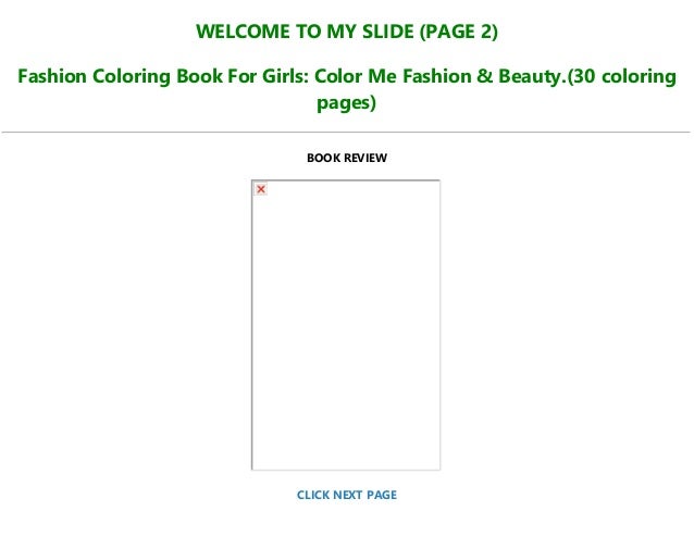 Download B O O K Fashion Coloring Book For Girls Color Me Fashion Beaut