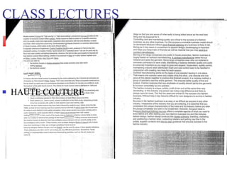 CLASS LECTURES HAUTE COUTURE 