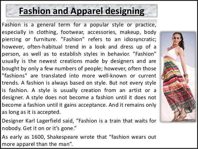 Fashion And Apparel Designing