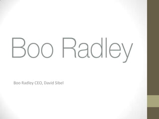 Boo Radley CEO, David Sibel
 