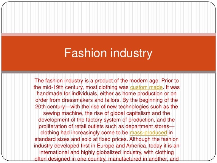 Fashion industry