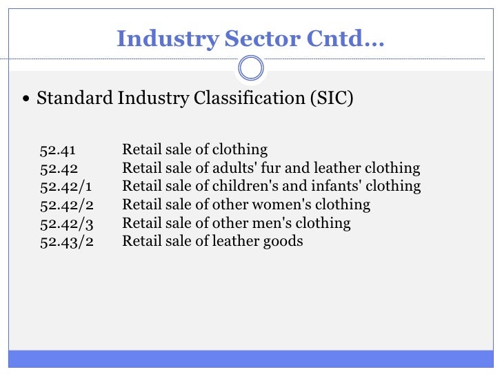 UK Fashion industry Clothing Retailers