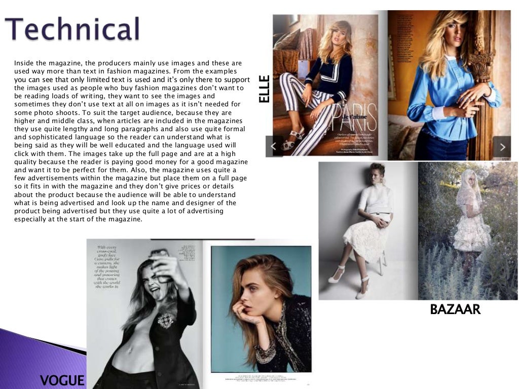 Fashion magazine Genre and Representations
