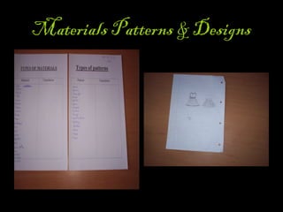 Materials Patterns & Designs
 