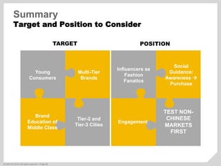 ©  SAP AG 2010. All rights reserved. / Page 48
Summary
Target and Position to Consider
Young
Consumers
Multi-Tier
Brands
B...