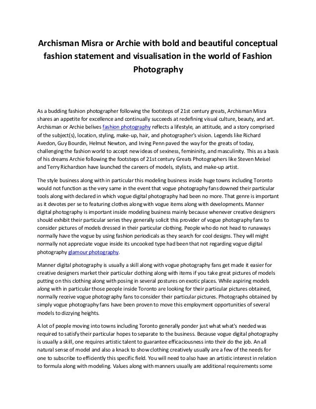 Fashion Photography Personal Statement Examples Fashion Photography Personal Statement Examples
