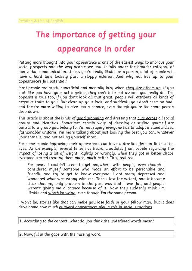 Physical appearance essay