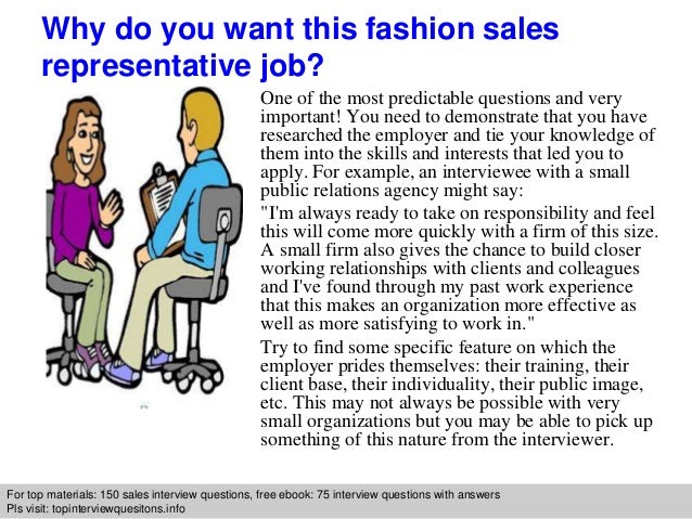 Fashion sales representative interview questions and answers