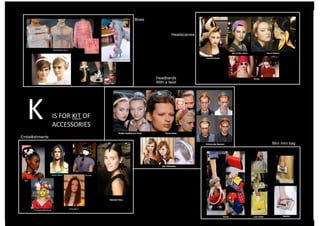 Mini mini bag
Bows
Embellishments
Headbands
With a twist
Headscarves
IS	
  FOR	
  KIT	
  OF	
  	
  
ACCESSORIES	
  
K	
  
 