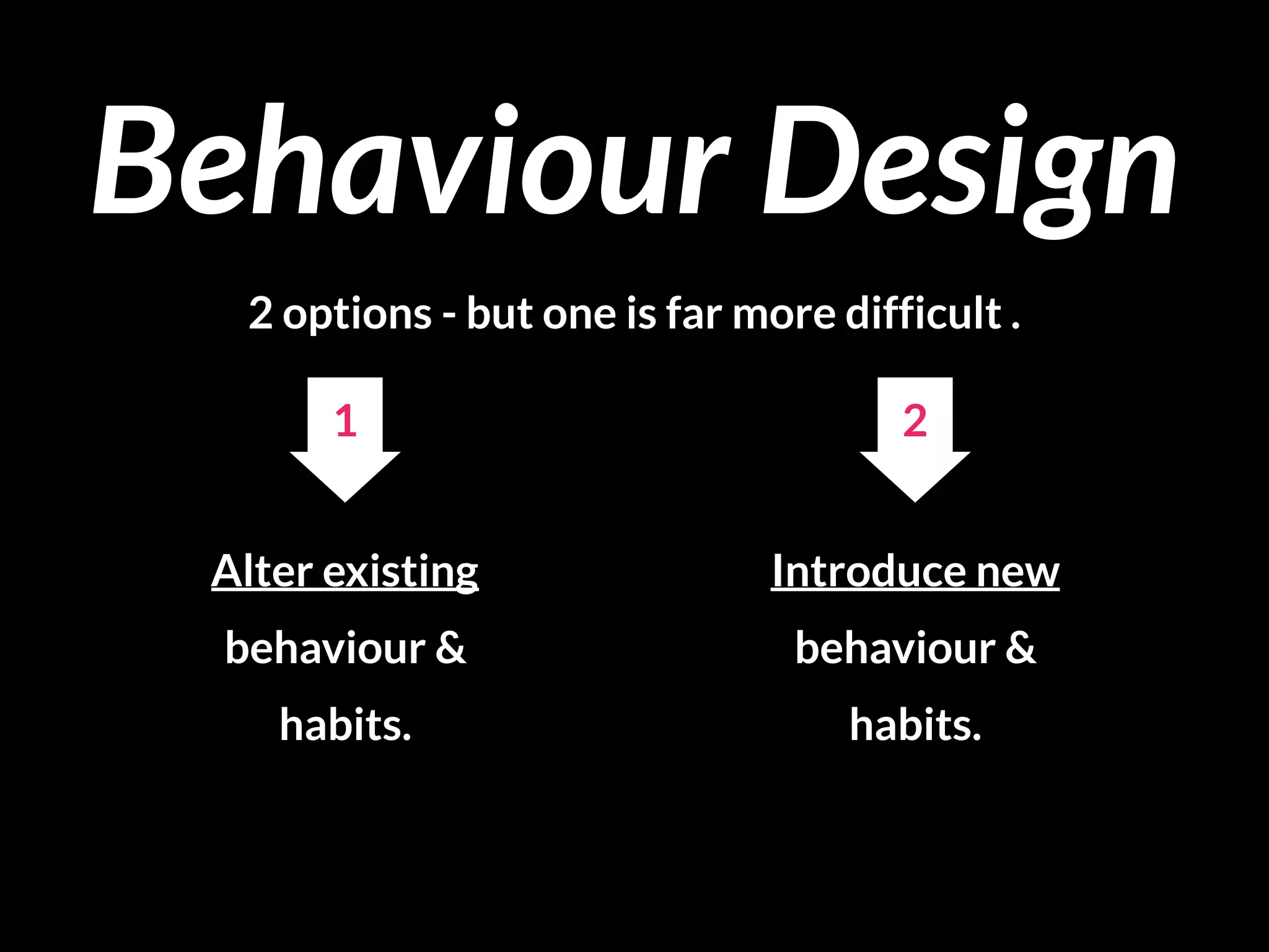 Behaviour Design
2 options - but one is far more difficult .
Alter existing
behaviour &
habits.
Introduce new
behaviour &
habits.
1 2
feedback @nickdemey or boardofinnovation.com
 