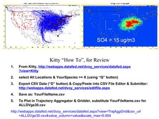 SO4 > 15 ug/m3 <ul><li>From Kitty,  http:// webapps . datafed .net/ dvoy _services/ datafed . aspx ?view=Kitty </li></ul><...