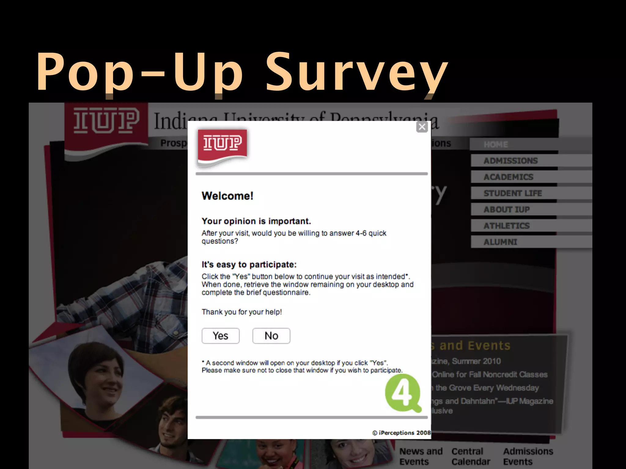 Pop-Up Survey
 