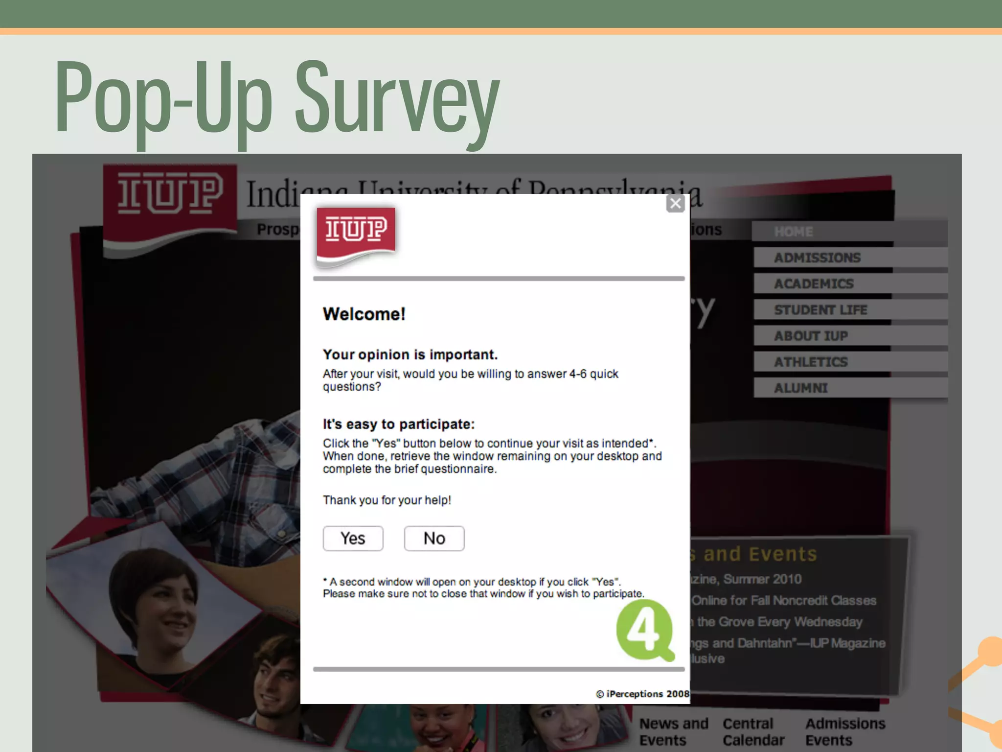 Pop-Up Survey
 