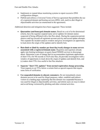 Fast flux hosting and DNS