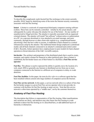 Fast flux hosting and DNS