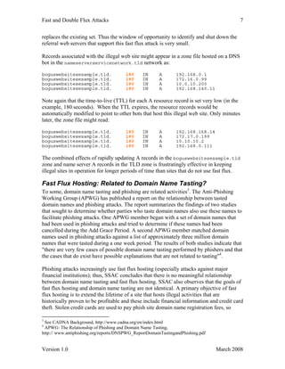 Fast flux hosting and DNS