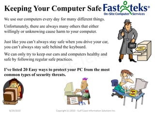 Fast-Teks 20 ways to protect your computer | PPT