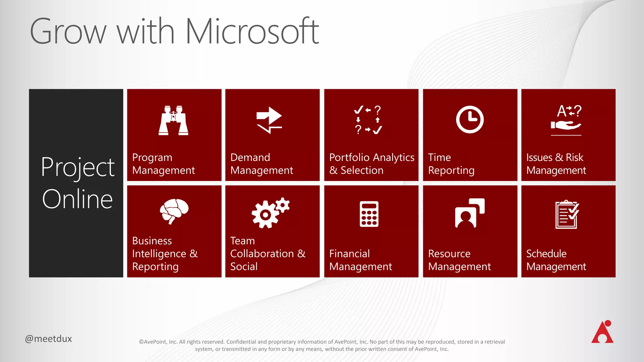 ©AvePoint, Inc. All rights reserved. Confidential and proprietary information of AvePoint, Inc. No part of this may be reproduced, stored in a retrieval
system, or transmitted in any form or by any means, without the prior written consent of AvePoint, Inc.
 