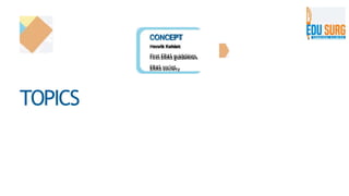 TOPICS
CONCEPT
Henrlk Kehlet
Firat ERAS guidelines
ERAS soclet
 