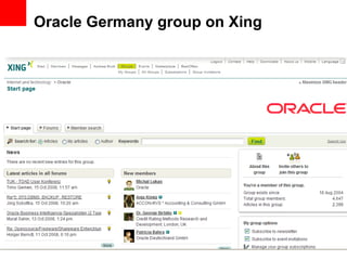 Oracle Germany group on Xing 