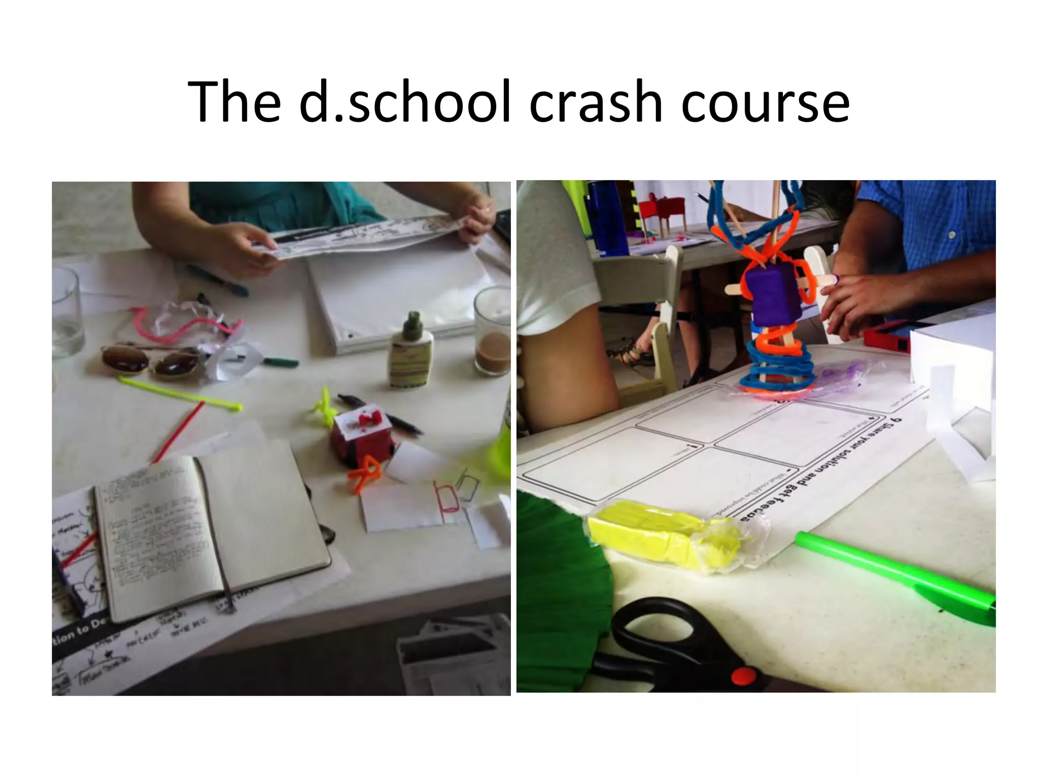 The	
  d.school	
  crash	
  course	
  

 