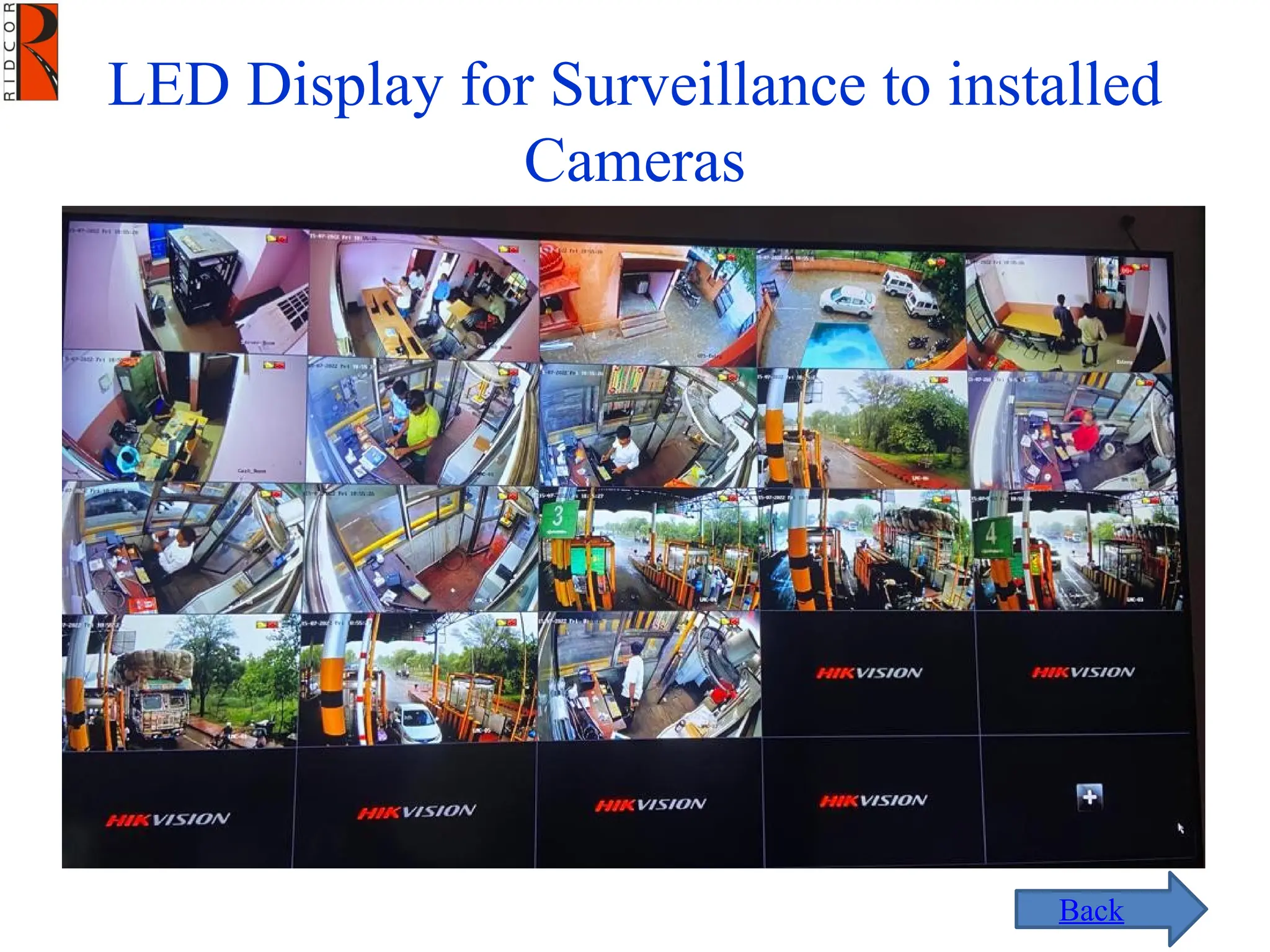 LED Display for Surveillance to installed
Cameras
Back
 