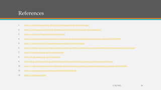 References
1. https://www.tibco.com/blog/2015/03/27/how-analytics-facilitates-fast-data/
2. https://techstartups.com/2018/05/21/how-much-data-do-we-create-every-day-infographic/
3. https://mapr.com/blog/much-ado-about-kudu/
4. https://blog.clairvoyantsoft.com/guide-to-using-apache-kudu-and-performance-comparison-with-hdfs-453c4b26554f
5. https://boristyukin.com/benchmarking-apache-kudu-vs-apache-impala/
6. https://db-blog.web.cern.ch/blog/zbigniew-baranowski/2017-01-performance-comparison-different-file-formats-and-storage-engines
7. https://kudu.apache.org/docs/quickstart.html
8. https://kudu.apache.org/docs/index.html
9. http://blog.cloudera.com/blog/2016/05/how-to-build-a-prediction-engine-using-spark-kudu-and-impala/
10. https://netflixtechblog.com/how-netflix-uses-druid-for-real-time-insights-to-ensure-a-high-quality-experience-19e1e8568d06
11. https://open.spotify.com/episode/0zu8cEUrm0b7e41l3jWjOK
12. https://druid.apache.org/
1/24/2021 36
 