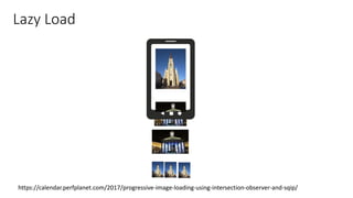 Lazy Load
https://calendar.perfplanet.com/2017/progressive-image-loading-using-intersection-observer-and-sqip/
 