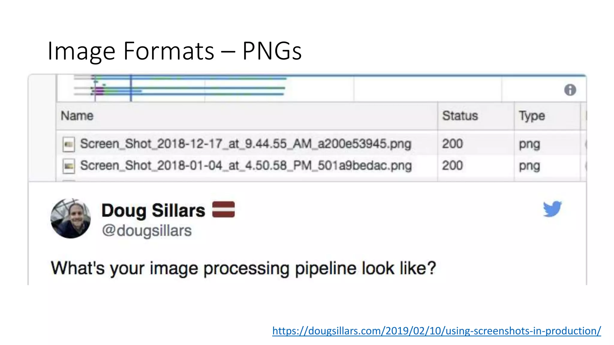 Image Formats – PNGs
https://dougsillars.com/2019/02/10/using-screenshots-in-production/
 