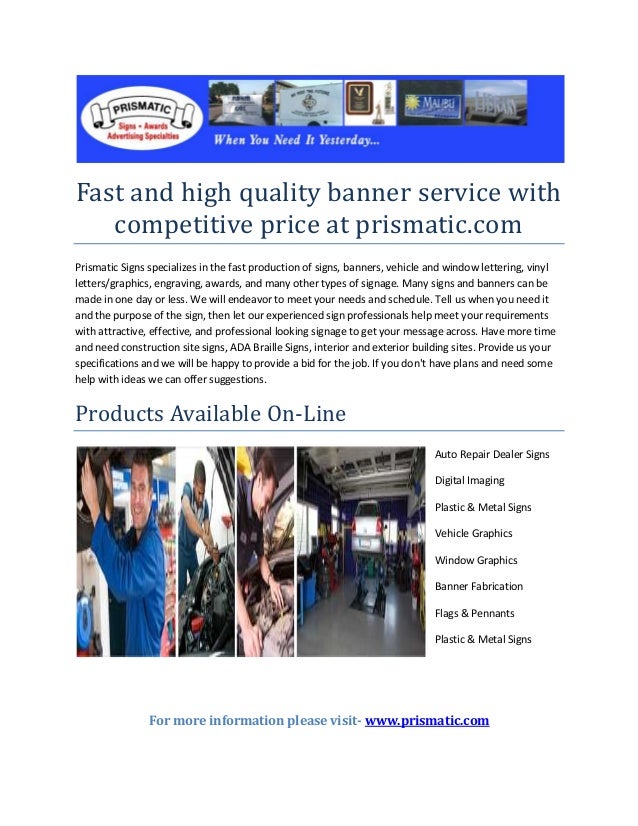 Fast And High Quality Banner Service