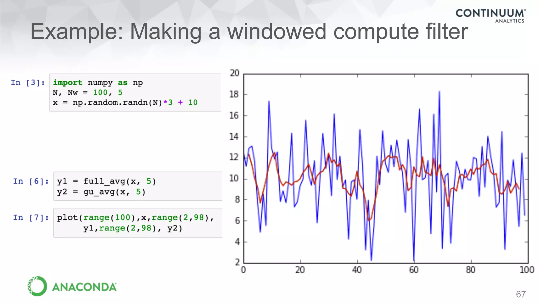 Example: Making a windowed compute filter
67
 