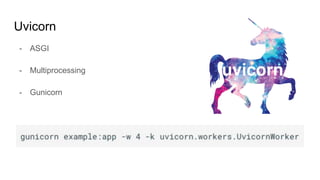 Uvicorn
- ASGI
- Multiprocessing
- Gunicorn
 