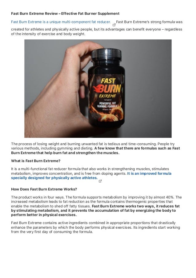 Fast burn extreme review effective fat burner supplement