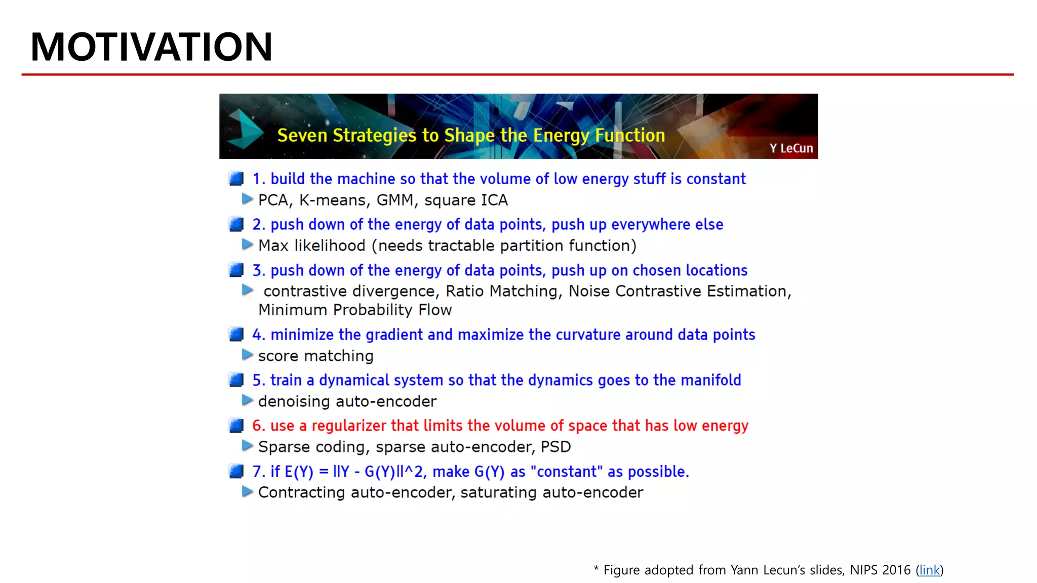 MOTIVATION
* Figure adopted from Yann Lecun’s slides, NIPS 2016 (link)
 