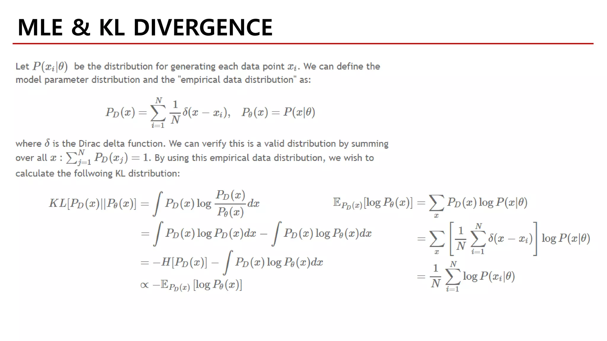 MLE & KL DIVERGENCE
 