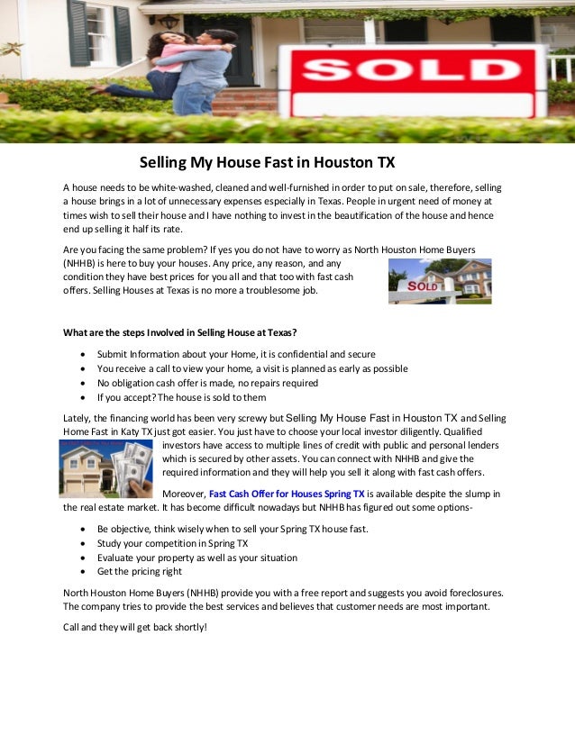 Sell My House Fast Houston TX – We buy houses fast Houston TX