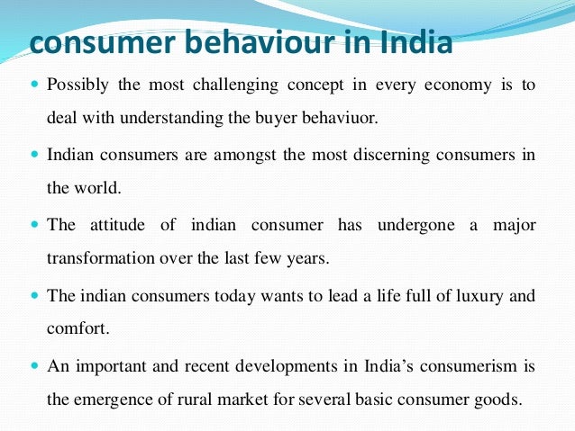 research paper on consumer behavior in india