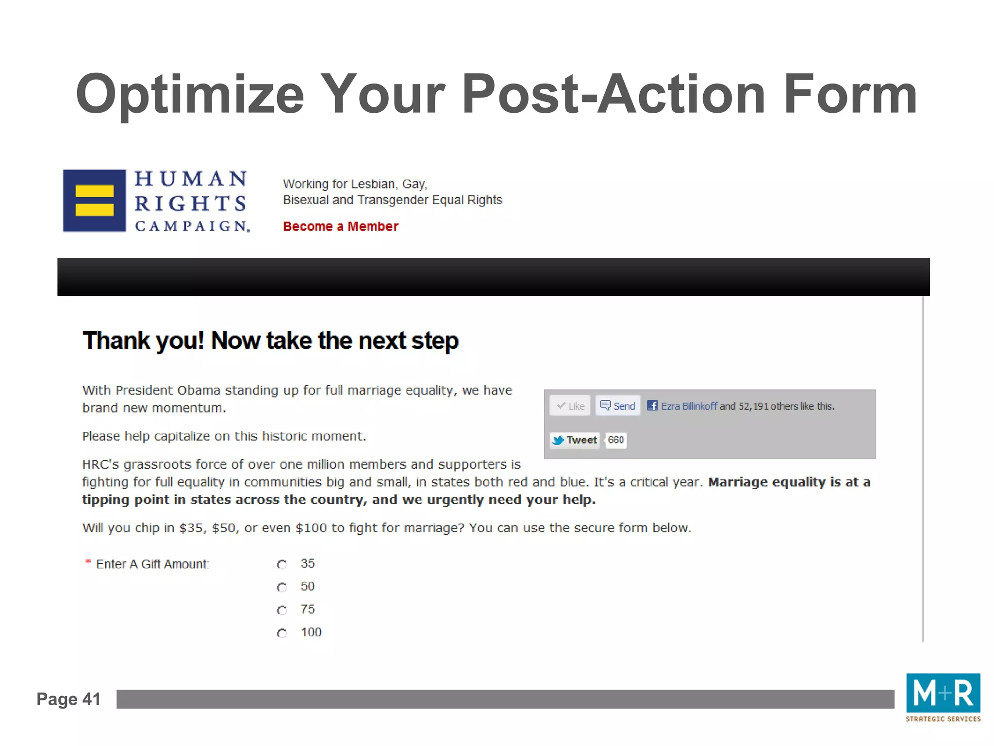 Page 41
Optimize Your Post-Action Form
 