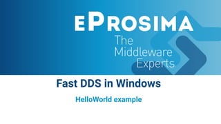 Fast DDS in Windows
HelloWorld example
 