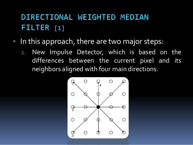 Fast Directional Weighted Median Filter For Removal Of Random Valued