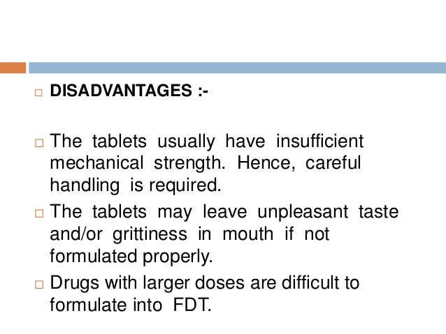 Fast Dissolving Tablets - 